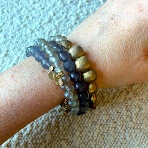 Anthropologie bracelet. Gold and gray tones.